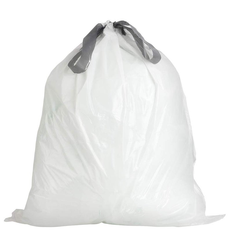 Plasticplace Custom Fit Trash Bags, Compatible with simplehuman Code G (200 Count) White Drawstring Garbage Liners 8 Gallon / 30 Liters, 17.5" x 28" - Image 2